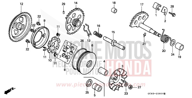 ANTRIEBSFLAECHE/KICKSTARTER von NHX 110 SCHWARZ (NH1) von 1990